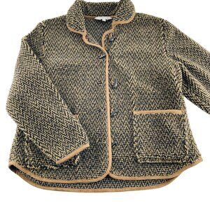 Orvis Womens Patterned Button-Up Jacket Size L Polyester Acrylic Blend